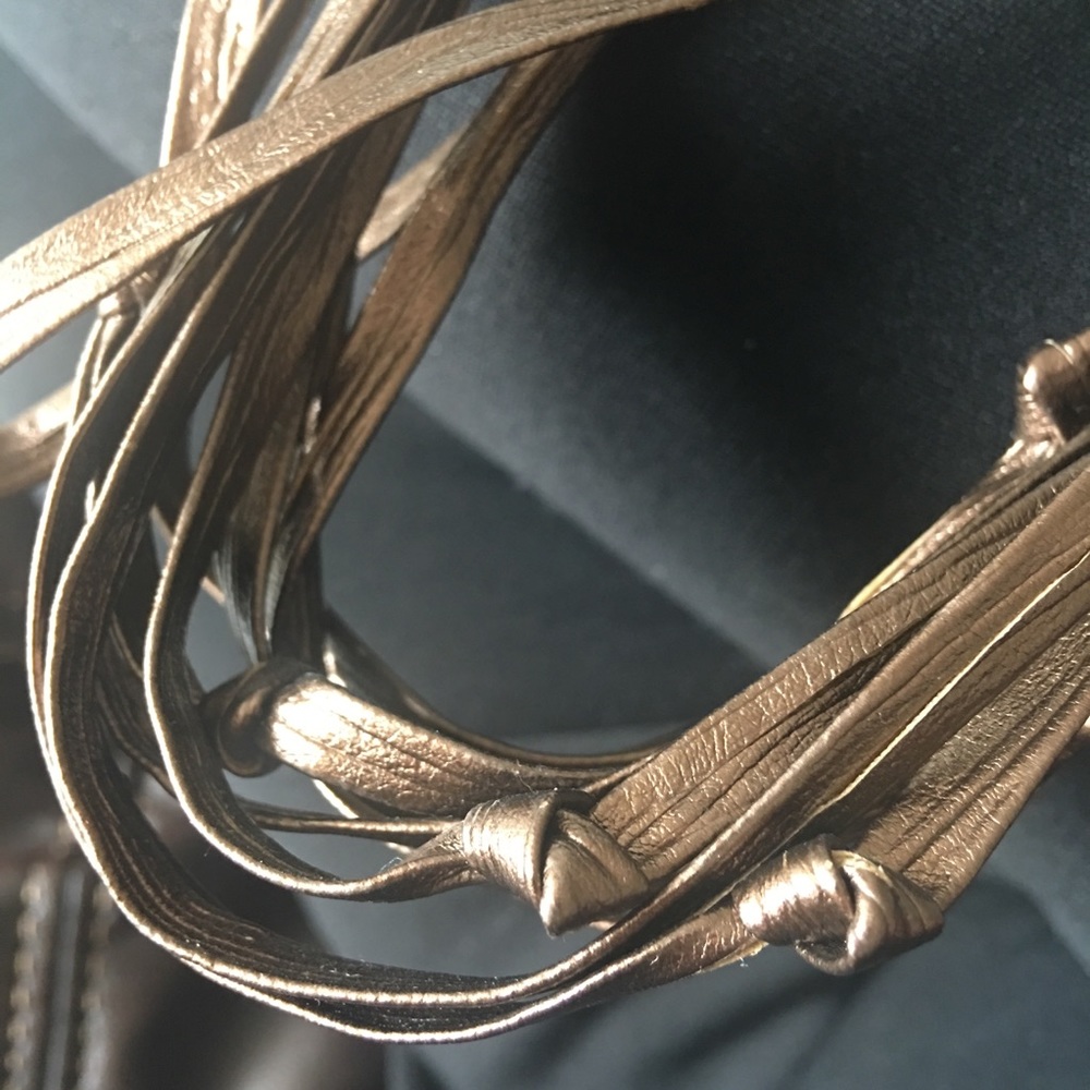 Knotted Pleather Statement Necklace - image 2